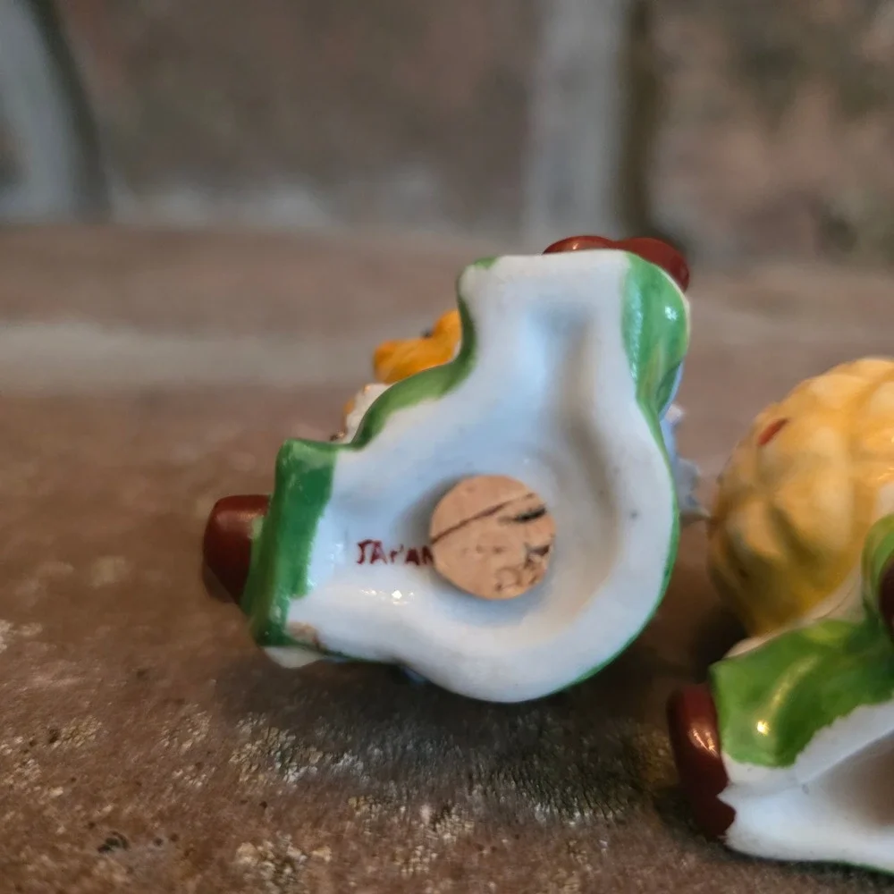 Vintage Anthropomorphic Squash Pineapple Salt Pepper Shakers Japan MCM Grandma